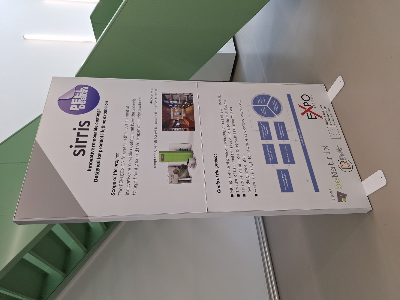 Sirris Peel Design project verwijderbare coating op reclamebord
