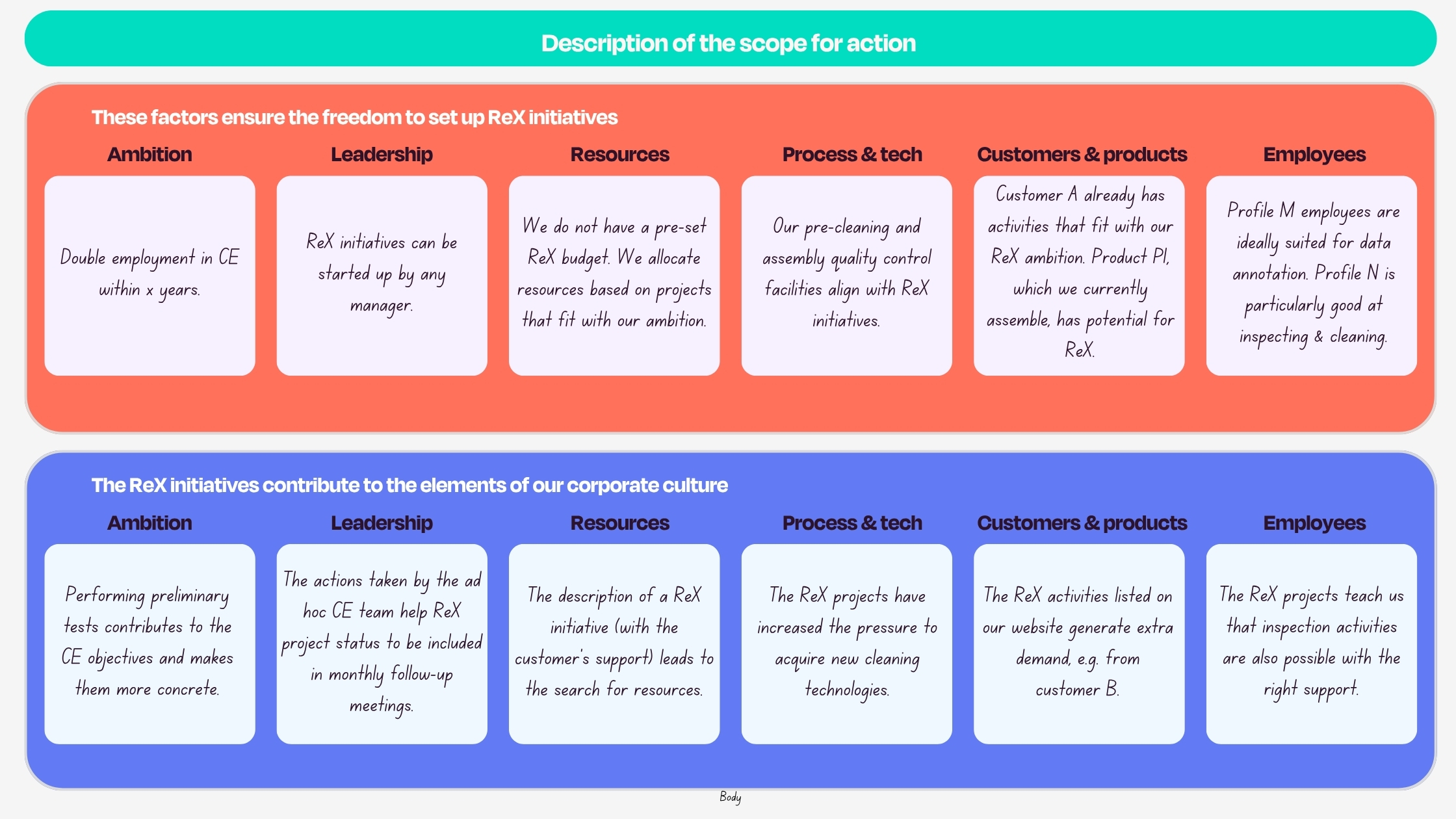 Description of the scope for action