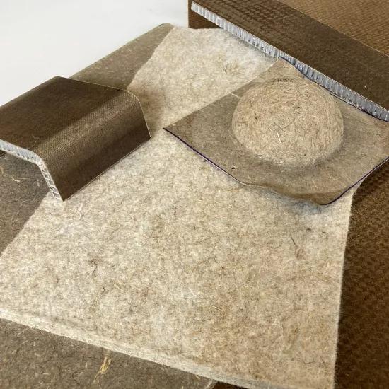 plaques brunes de PLA renforcé de fibres de lin