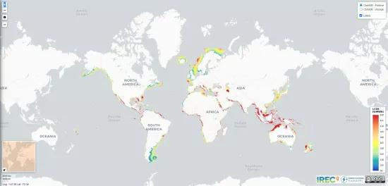 Map LCOE floating offshore wind