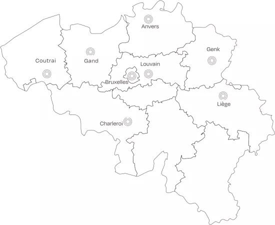 Sirris localisation des sites